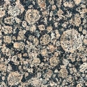 Baltic Brown granite worktop sample in a quartz vs granite comparison