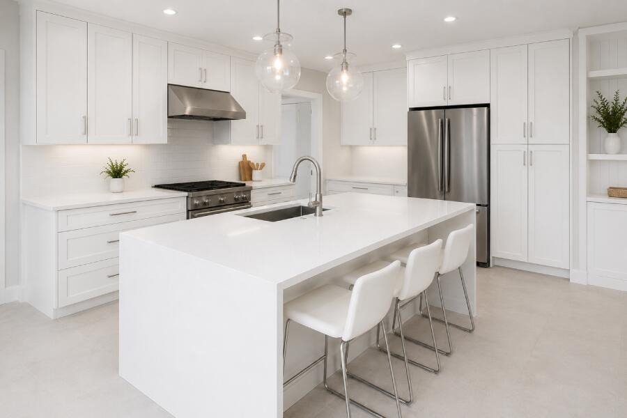 Bright White Quartz with good lighting