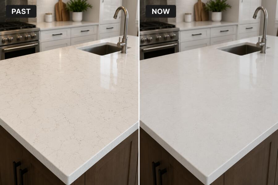 Past vs now: kitchen countertop colour evolution