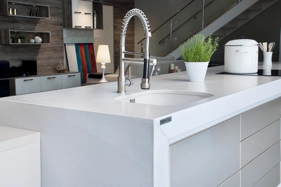 white quartz large thickness worktops