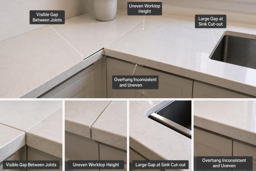 Quartz worktop installation issues breakdown